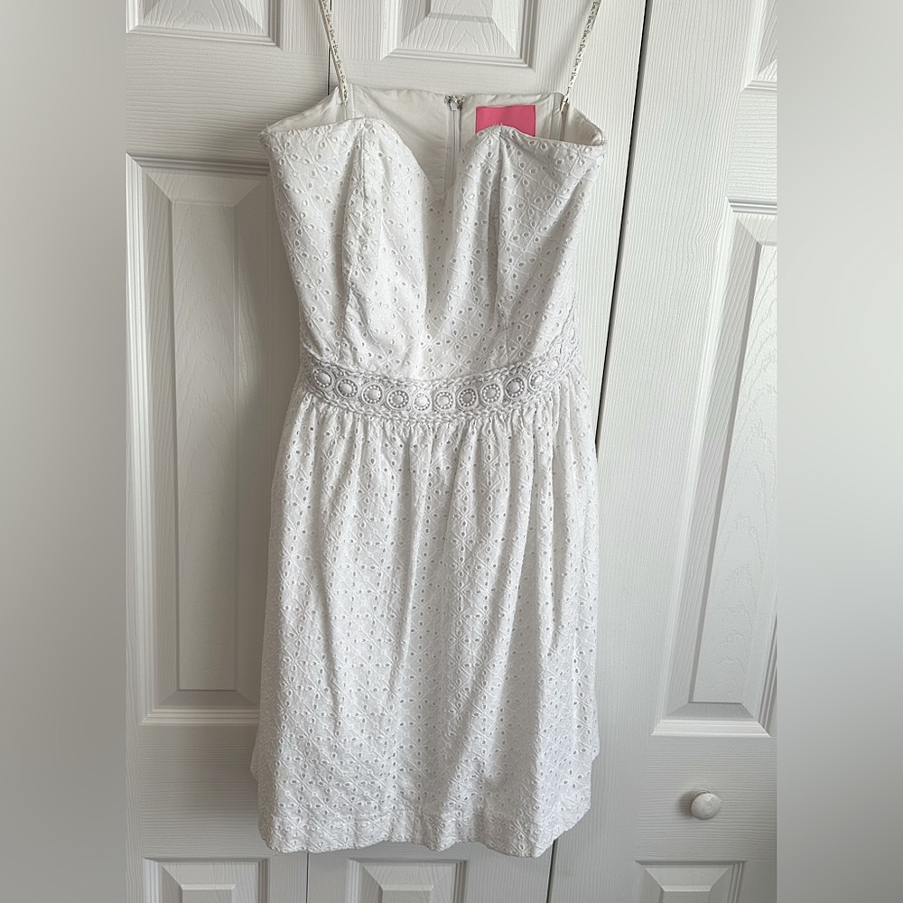 White strapless dress